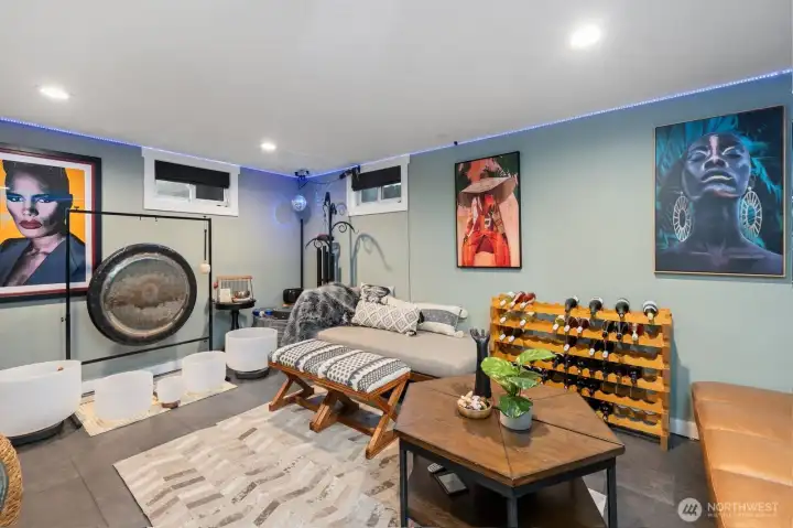 Basement - karaoke room is also great for wine cellar