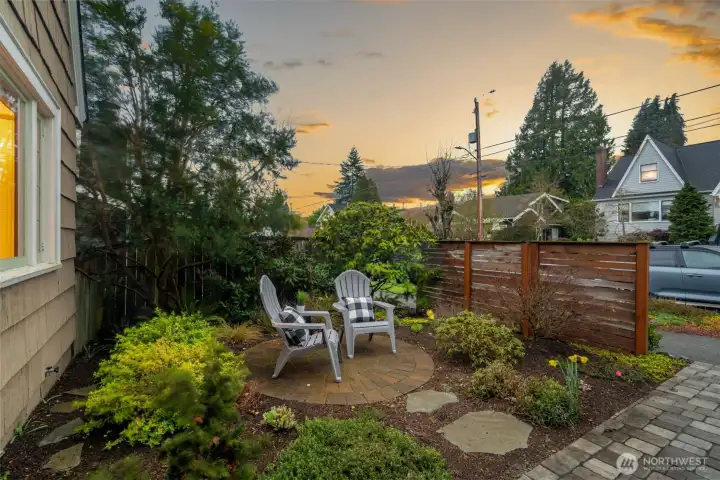 Enjoy your evening sunset on your private patio & greet your neighbors as they walk by.