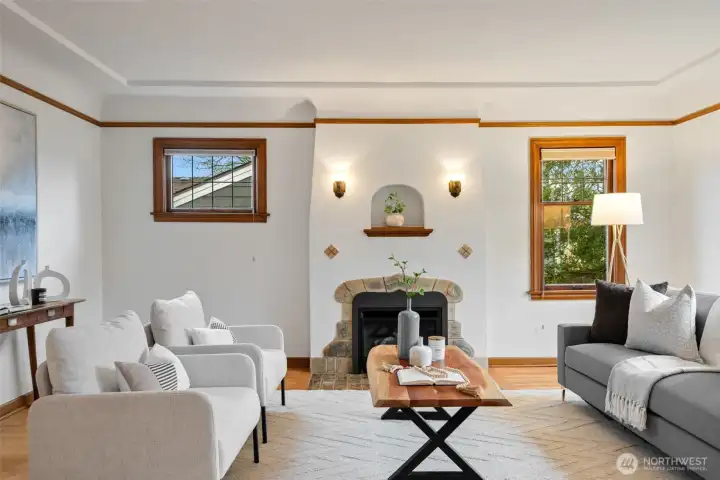 Coved ceilings with picture rail trim