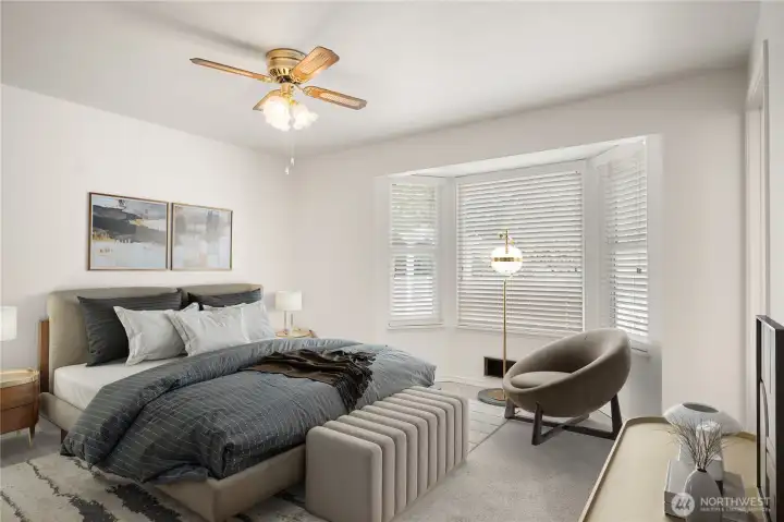 Virtually Staged Primary Bedroom