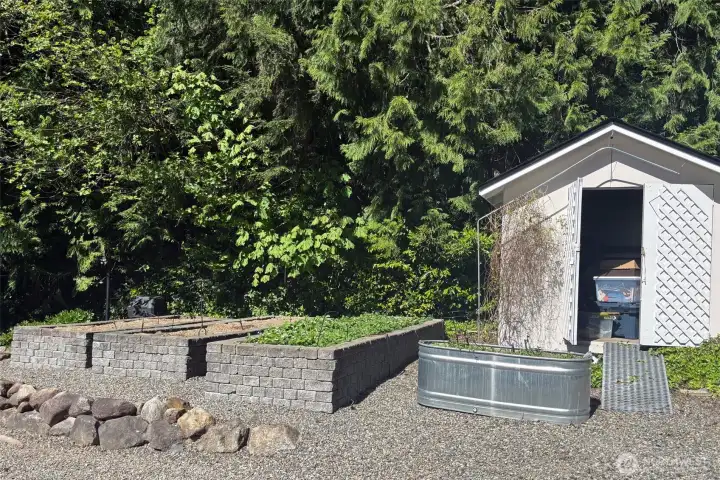 Garden shed and raised garden beds Garden shed and raised garden beds