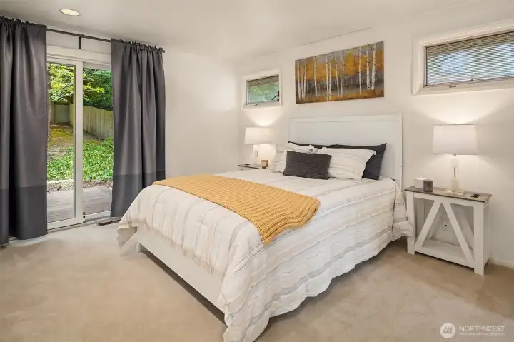 Double entry Primary Suite with access to the private deck.