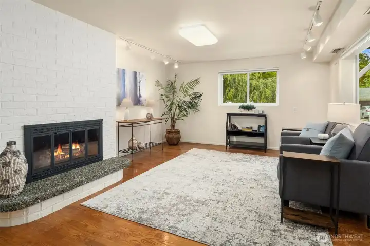 Lower Level Family Room with fireplace