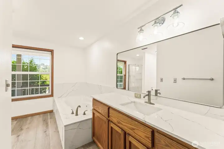 Primary bathroom with jetted tub Primary bathroom with jetted tub