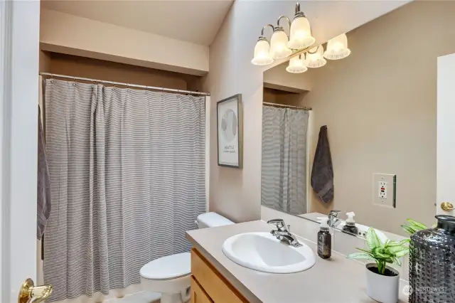 Full bath with skylight.