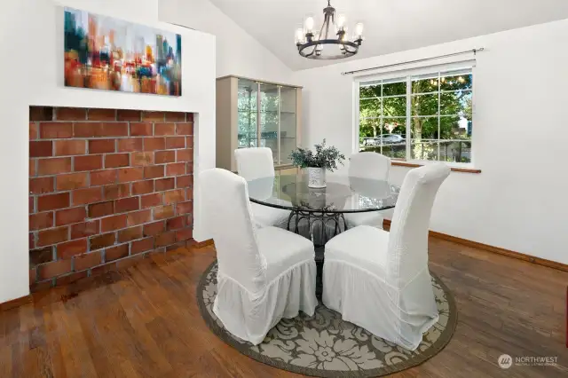 Large dining space offers great space for gathering.