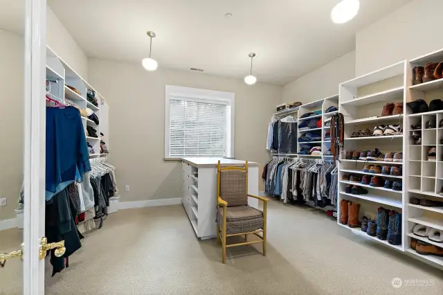 This closet is truly amazing!   The photo says it all!