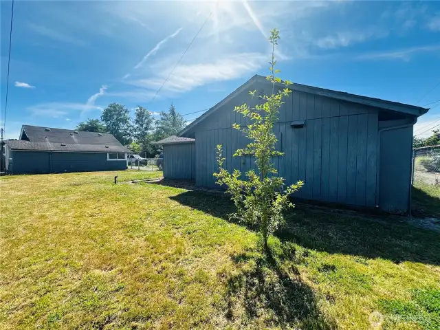 Back corner of property looking to Garage on your right, and house ahead of you.