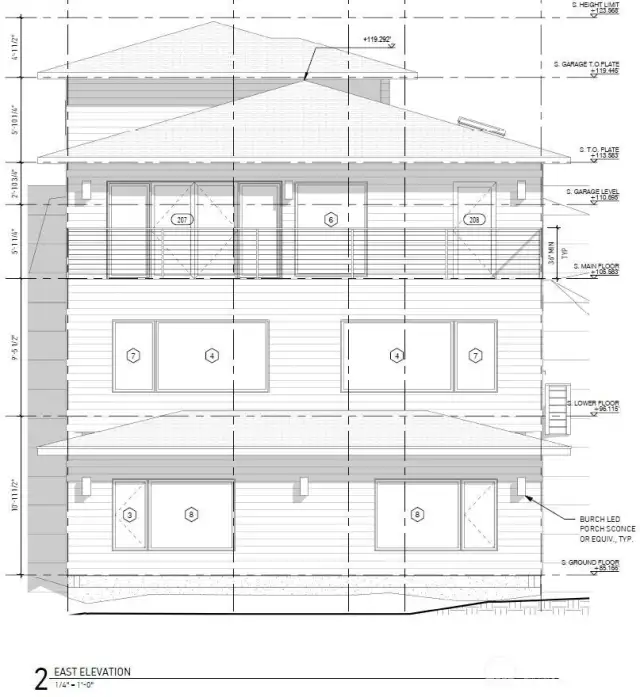 East elevation.  View side of home.