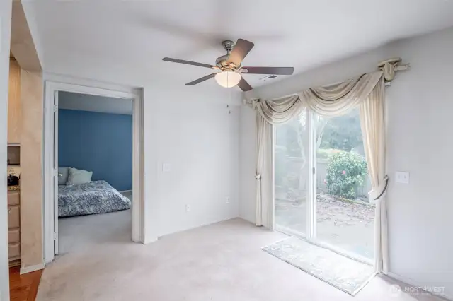 Large dining room with sliding door to your back porch!