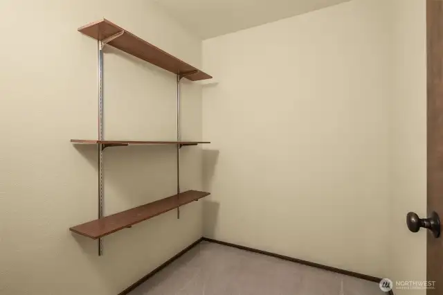 The huge storage room in the upstairs landing area.