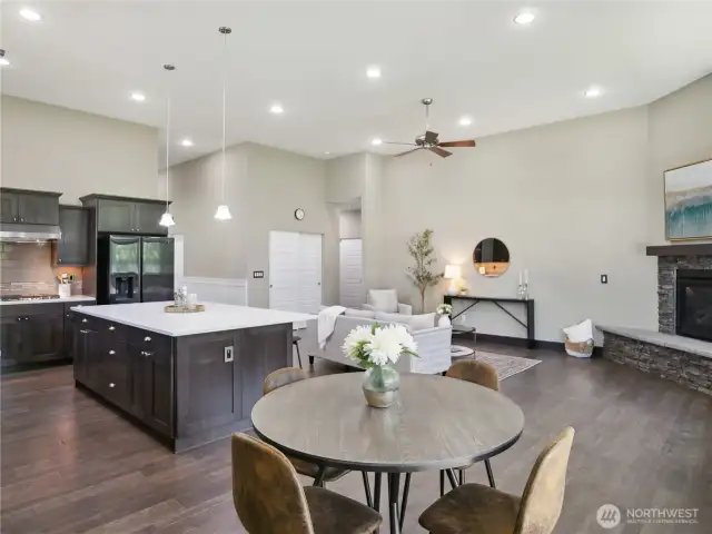 Plenty of cabinet storage! Well placed island with extra counter space.
