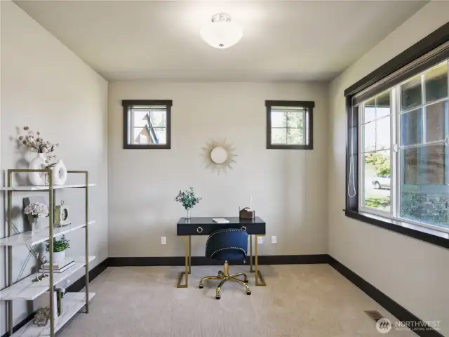 Another view of the front office or study.