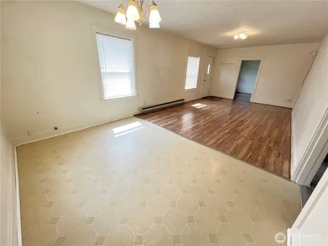 Dining area facing living area