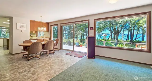 Dining room with slider to the deck