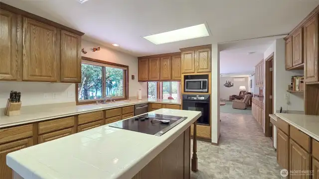 Kitchen island with electric stove