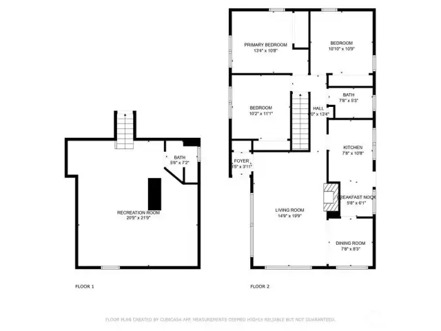 Full floor plan for both floors