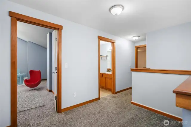 upstairs landing with bonus room to the left