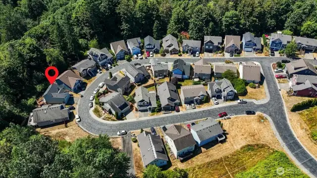 Aerial View of Tucked Away Neighborhood