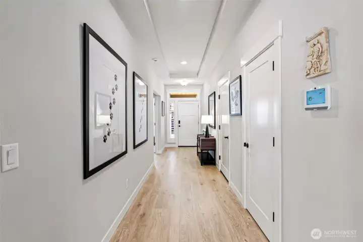 Front entry. To the left is 2 bedrooms and main bath.
