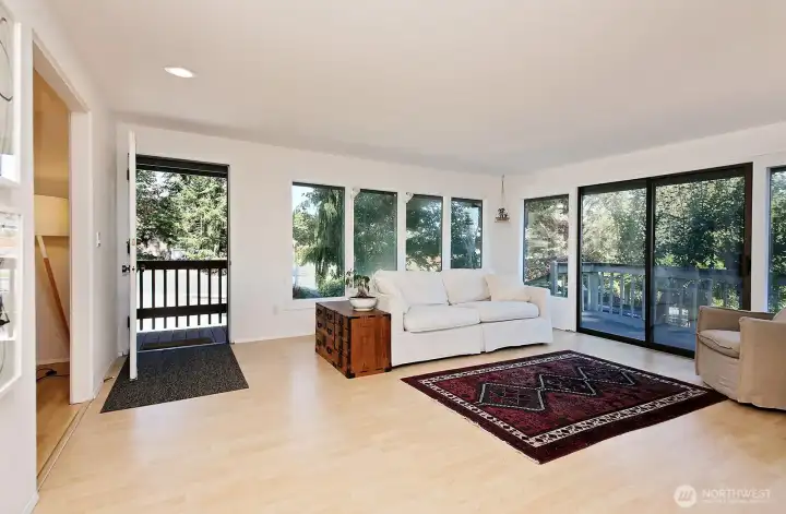 Looking back at the front door, the second bedroom (Sellers are using as an office) is to the left.