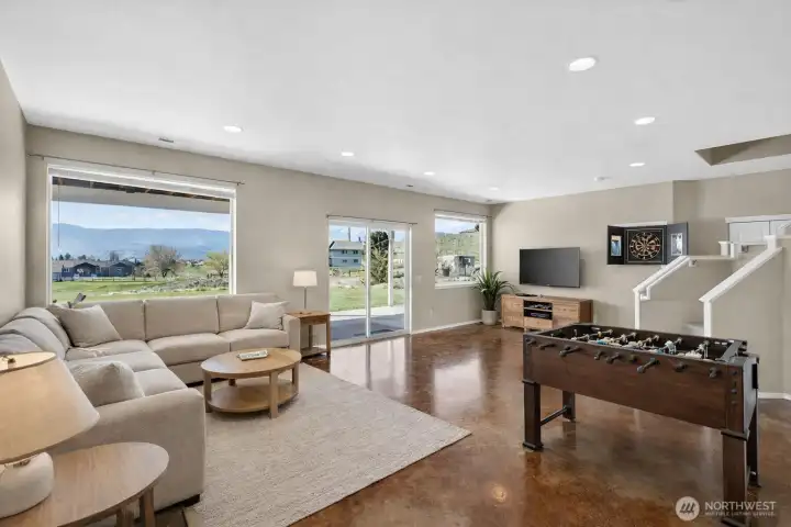 virtually Staged Rec room, lower level