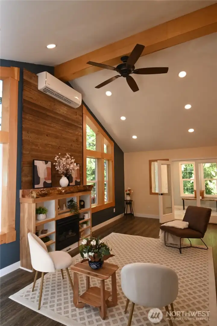 Relax with a warm & inviting living space. Efficient heat and A/C offer easy living.