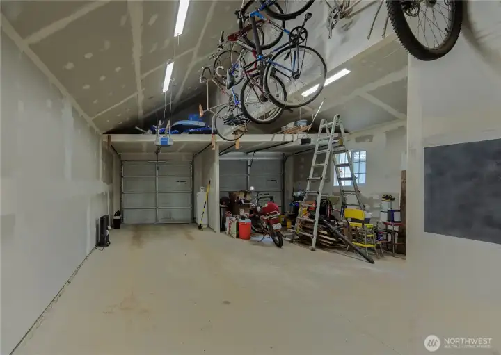 LARGE garage with work benches ( not shown).