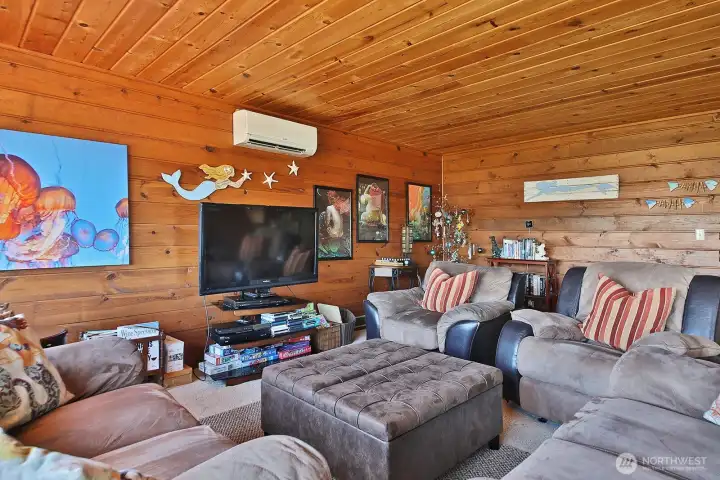 Ductless heating and air conditioning system.