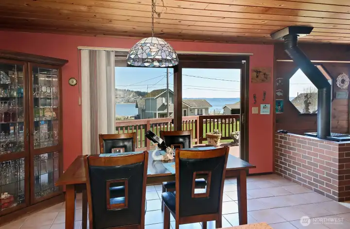 Looking out from the kitchen.