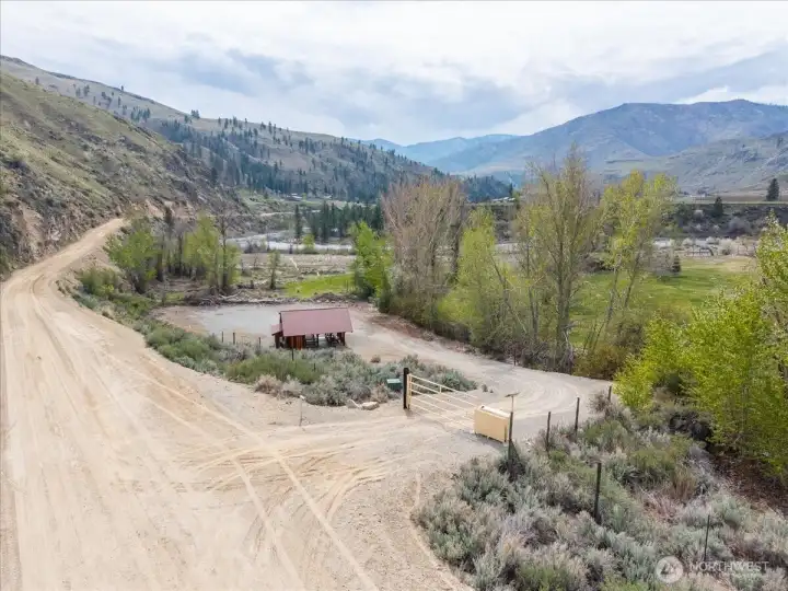 Gated cabana with access to Methow River