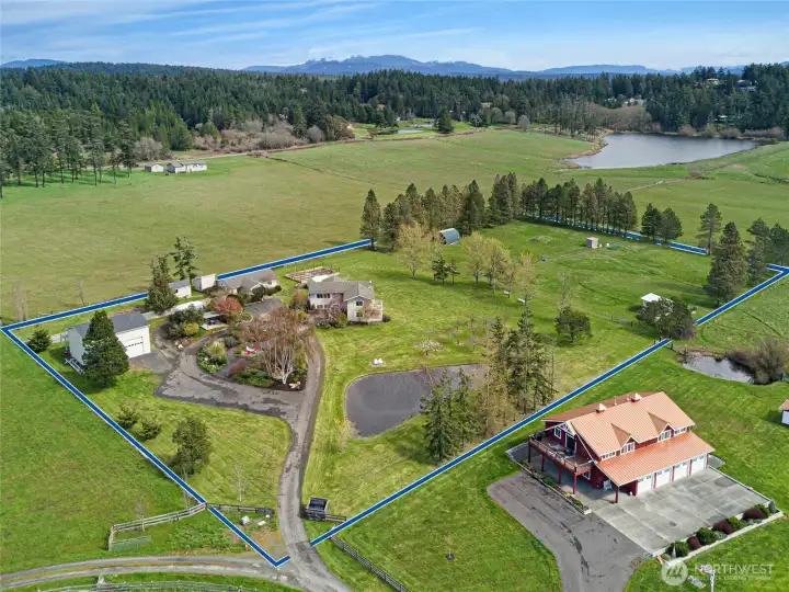 Property view with all the structures and land
