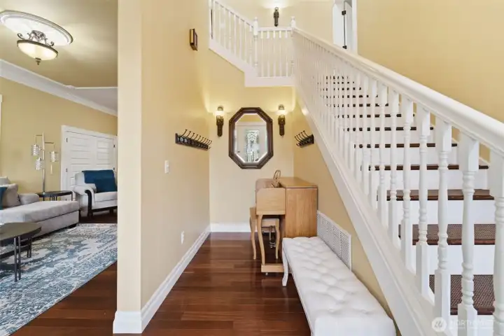 Hardwood floors throughout first floor including a stunning foyer