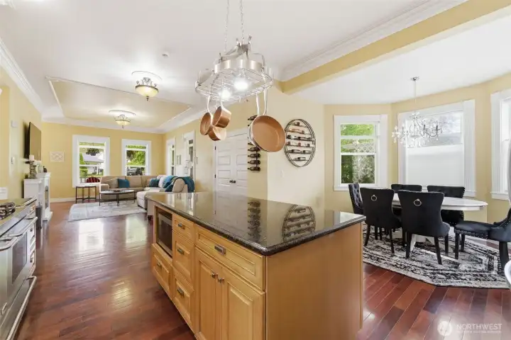 Island with quartz countertop