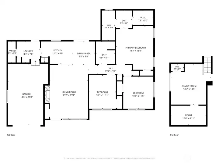 Floorplan showing the main floor and the 4th bedroom/family room