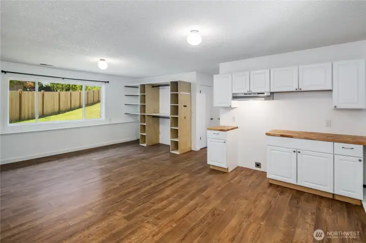 Downstairs Family room. Lots of possibilities.