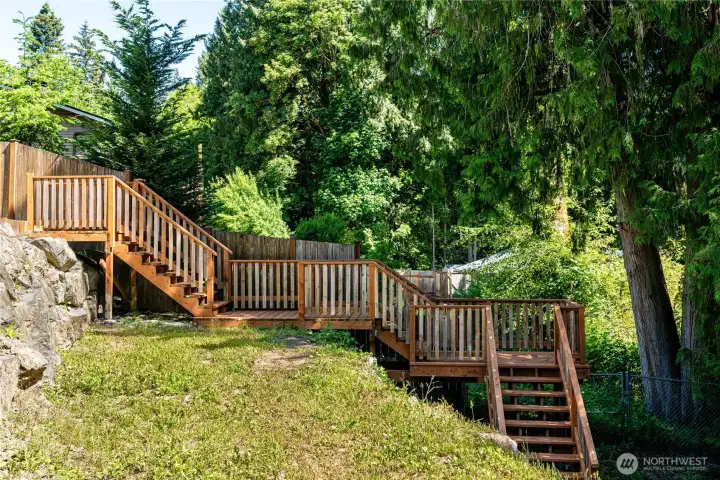 Staircase to lower part of the backyard