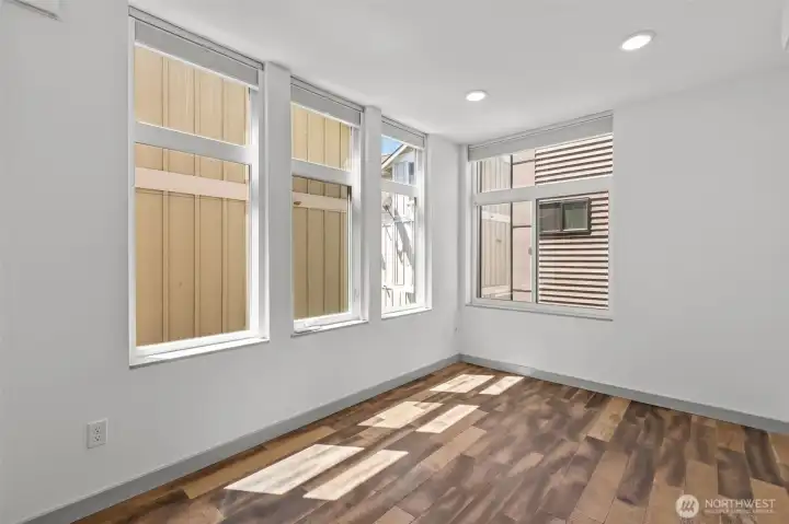 Third bedroom for an office, guest suite, or creative space. Third bedroom for an office, guest suite, or creative space.