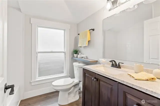 Main Hall Bath w/Extra Large Vanity and Full-Length Mirror!