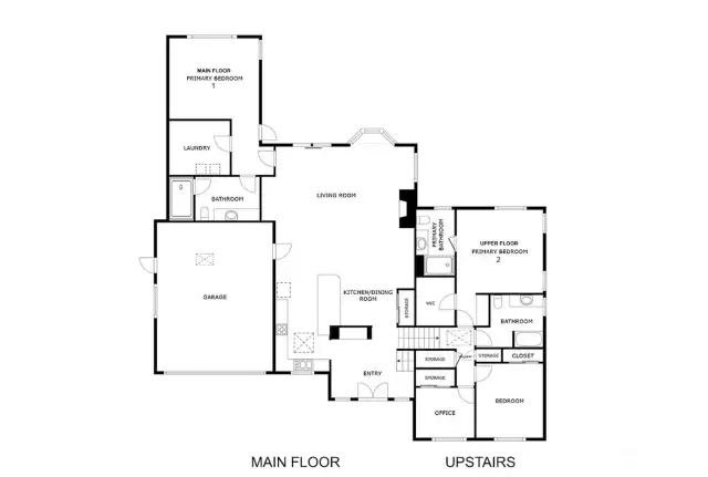 Main and Upper-Level floor plan