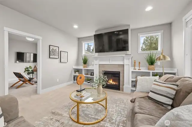Main floor bedroom or den pictured to the left of living space