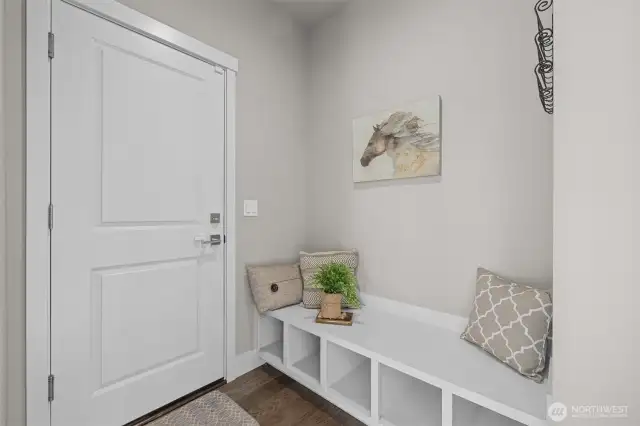 Entry from garage with great storage