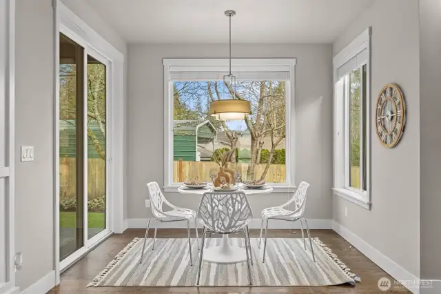 Great dining space flooded with natural light