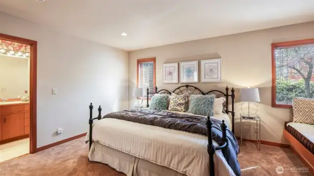 Second main-level guest suite with built-in window seat.
