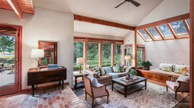 Refined architectural style is on display in this Frank Lloyd Wright inspired home.
