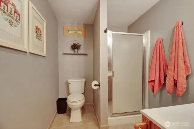 The 2nd bathroom with a shower