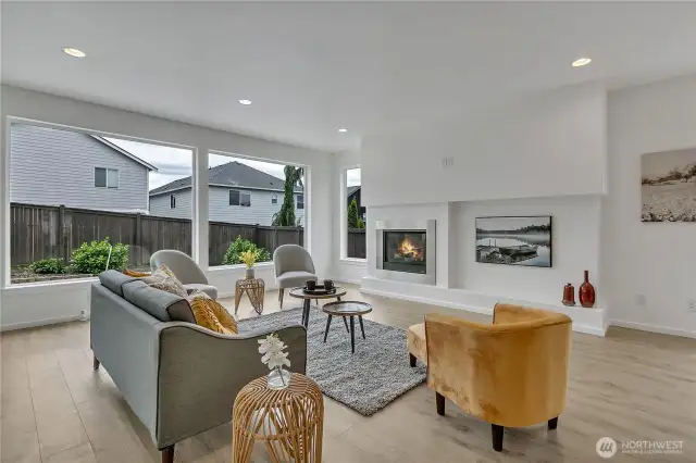 The huge windows allow light to pour in, and the exposure offers year-round natural light.