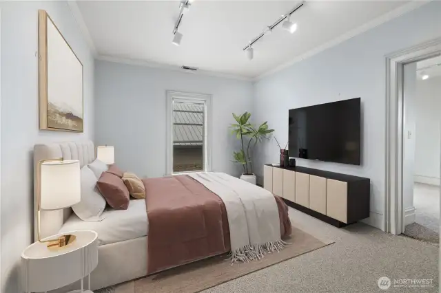 Virtually Staged Upper Level Upper Bedroom