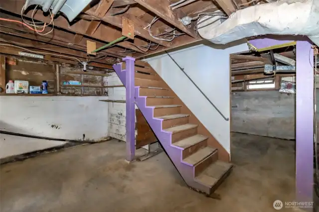 Unfinished basement! So many possibilities!