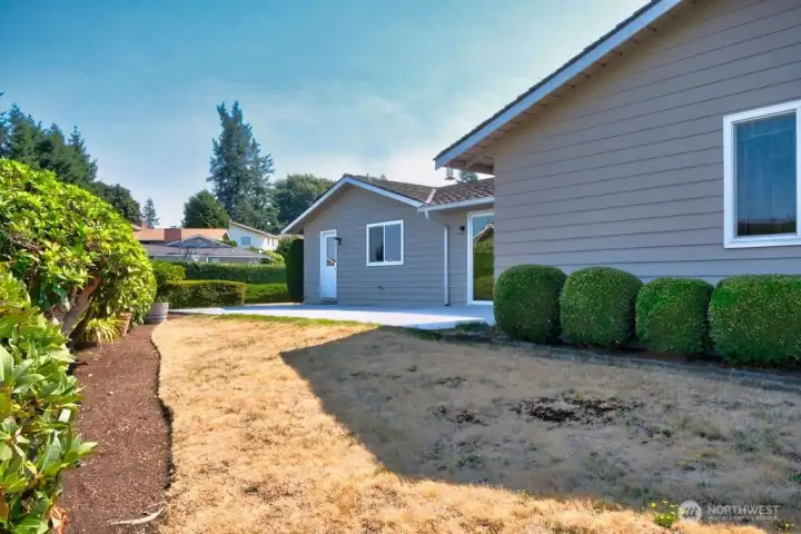 Nice private backyard with level maintained grounds
